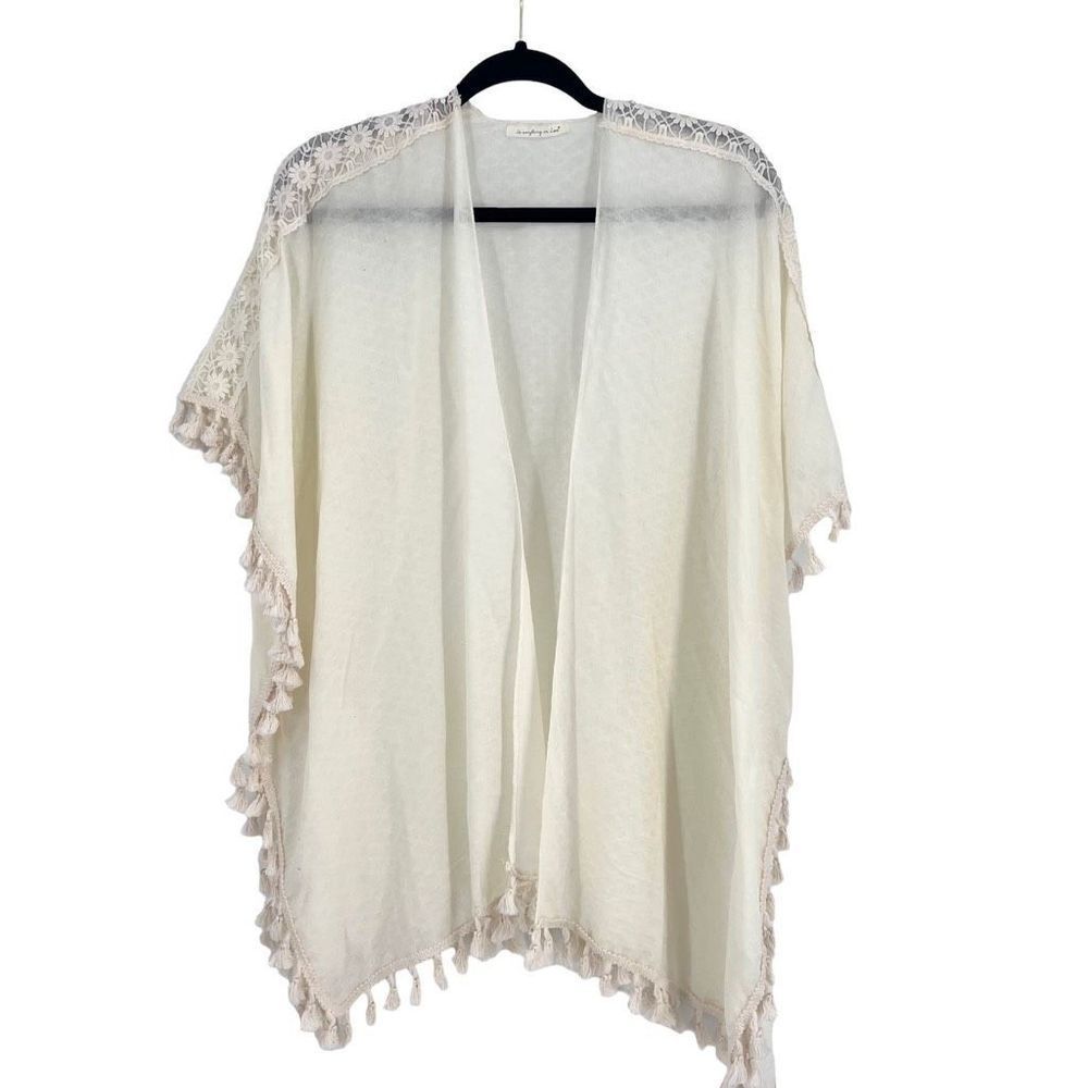 Do Everything In Love Gauzy Embroidered Kimono Swim Cover Up One Size Os
